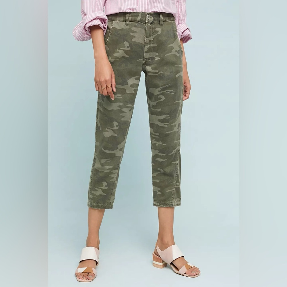 AMO Camo Slouch Cropped Trousers, size 27
